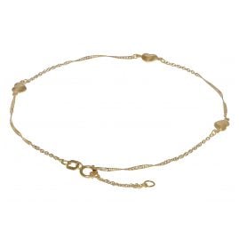 trendor 63270 Gold Fußkette mit 3 Herzen trendor 63270 Gold Fußkette mit 3 Herzen