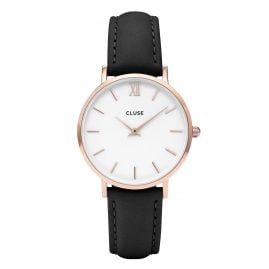 Cluse CL30003 Minuit Rose Gold White/Black Damenuhr Cluse CL30003 Minuit Rose Gold White/Black Damenuhr