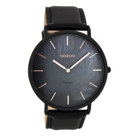 Oozoo C8134 Vintage Damenuhr mit Lederband 44 mm Schwarz Oozoo C8134 Vintage Damenuhr mit Lederband 44 mm Schwarz