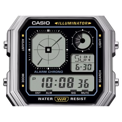 Casio Armbanduhr Digital Edgy Collection Silberfarben A130WE-1AEF