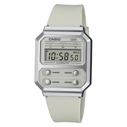 Casio vintage énergétique numérique Hellgrau A100WEF-8AEF