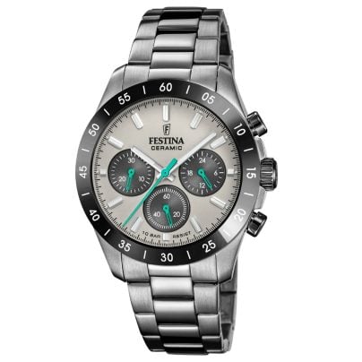 Festina Ladies' Watch Chronograph Anthracite/Turquoise Chrono F20703/1