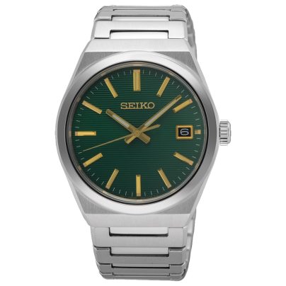 Seiko Montre homme acier inoxydable/vert foncé SUR601P1