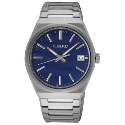Seiko Montre-bracelet homme quartz acier/bleu SUR555P1