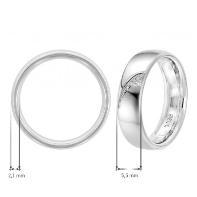 Viventy Schmuck Partnerringe Paar 925 Silber Diamant 8043