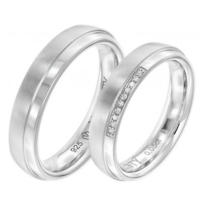 Viventy Schmuck Partnerringe Paar 925 Silber Diamanten 8075
