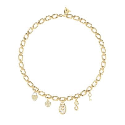 Guess Jewelery Women's Necklace Multi Charms Gold Color JUBN06041JWYGT/U