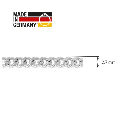 trendor Schmuck Herren Halskette 925 Silber Panzerkette 2,7 mm breit 41291