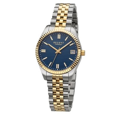 REGENT Damenuhr Bicolor/Dunkelblau BA-875