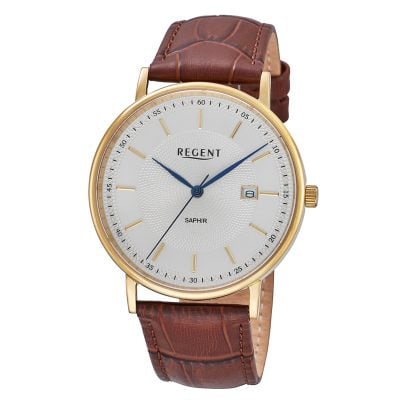 Regent Herrenuhr Goldfarben mit Saphirglas F-1592
