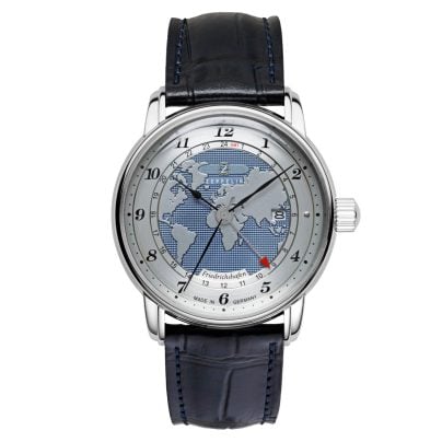 Zeppelin Montre-bracelet automatique pour homme GMT Friedrichshafen bleue 8596-3
