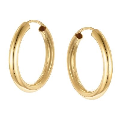 trendor Schmuck Damen-Ohrringe Creolen 925 Silber Vergoldet Ø 20 mm 28175-20