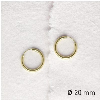 trendor Schmuck Damen-Ohrringe Creolen 925 Silber Vergoldet Ø 20 mm 28175-20