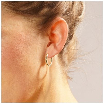 trendor Schmuck Damen-Ohrringe Creolen 925 Silber Vergoldet Ø 20 mm 28175-20