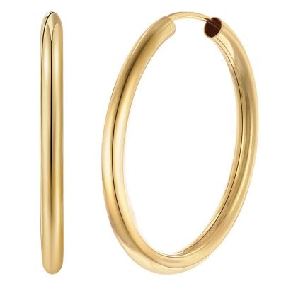 trendor Schmuck Damen-Ohrringe Creolen 925 Silber Vergoldet Ø 30 mm 28175-30
