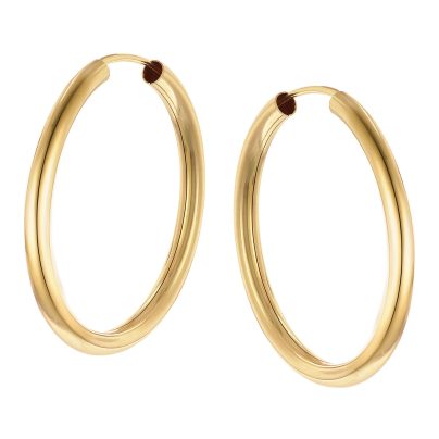 trendor Schmuck Damen-Ohrringe Creolen 925 Silber Vergoldet Ø 30 mm 28175-30