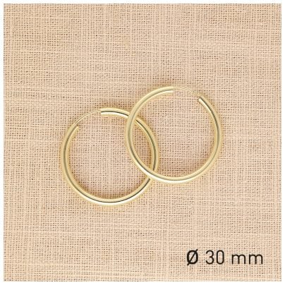 trendor Schmuck Damen-Ohrringe Creolen 925 Silber Vergoldet Ø 30 mm 28175-30