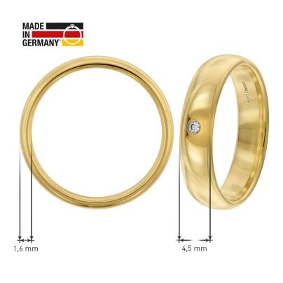 trendor Schmuck Damenring Gold 375 mit Diamant 21213