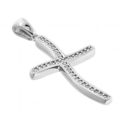 trendor Schmuck Kreuz-Anhänger 20 mm mit Halskette für Frauen Silber 925 75599