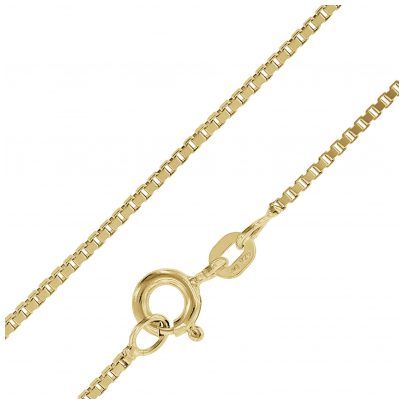 trendor Schmuck Feine Veneziakette Silber 925 Goldplattiert 0,9 mm 39450