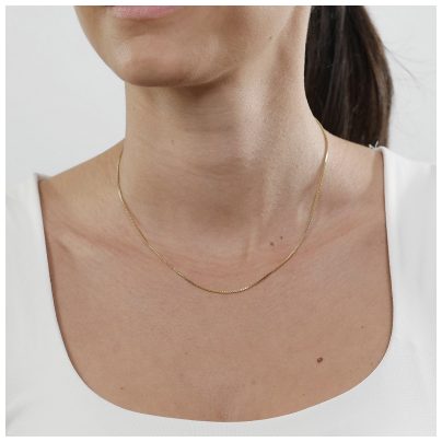 trendor Schmuck Feine Veneziakette Silber 925 Goldplattiert 0,9 mm 39450