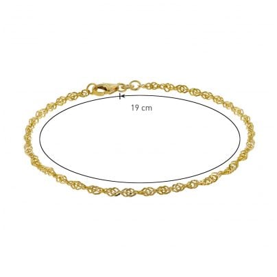 trendor Schmuck Armband Frauen 333 Gold Singapur 2,4 mm 50521