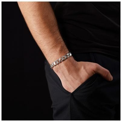 trendor Schmuck Herren-Armband Silber 925 Panzer Breite 10,8 mm 75139