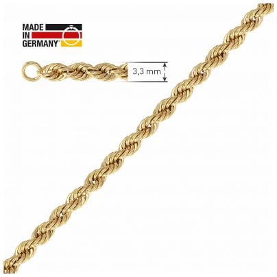 trendor Schmuck Damen-Armband 333 Gold / 8 Karat Kordelkette 51879