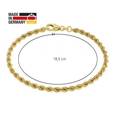 trendor Schmuck Damen-Armband 333 Gold / 8 Karat Kordelkette 51879