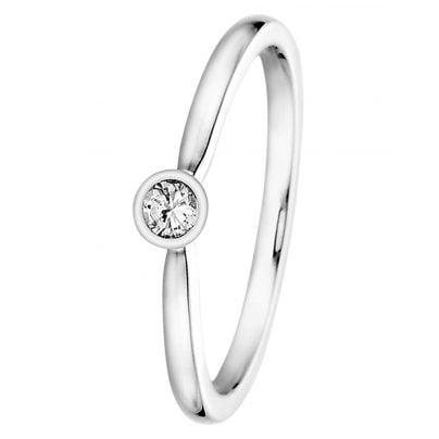 trendor Schmuck Diamantring 585 Weißgold mit Brillant 0,05 ct Verlobungsring 532477