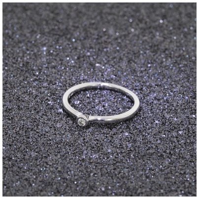 trendor Schmuck Diamantring 585 Weißgold mit Brillant 0,05 ct Verlobungsring 532477