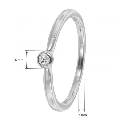 trendor Schmuck Diamantring 585 Weißgold mit Brillant 0,05 ct Verlobungsring 532477