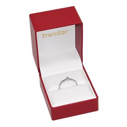 trendor Schmuck Diamantring 585 Weißgold mit Brillant 0,05 ct Verlobungsring 532477