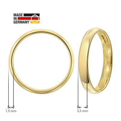 trendor Schmuck Eheringe Paar Gold 375 Hochglanz 1001