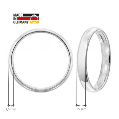 trendor Schmuck Eheringe Paar Weißgold 375 Poliert 1003