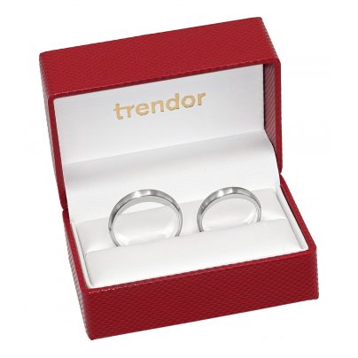 trendor Schmuck Eheringe Paar Weißgold 375 Mattiert 1004