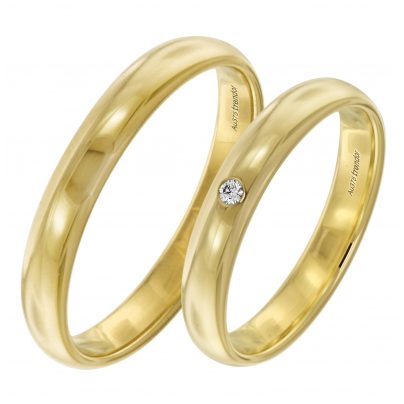 trendor Schmuck Eheringe Paar Gold 375 Trauring-Set mit Diamant 2001