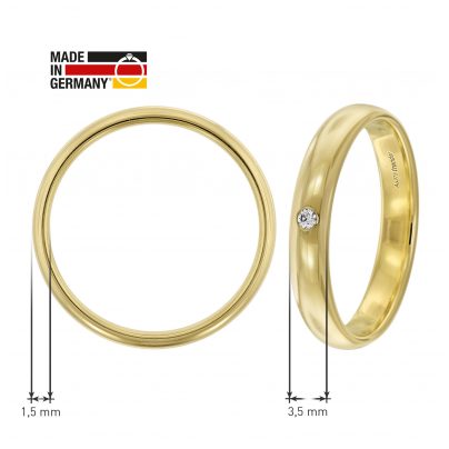 trendor Schmuck Eheringe Paar Gold 375 Trauring-Set mit Diamant 2001