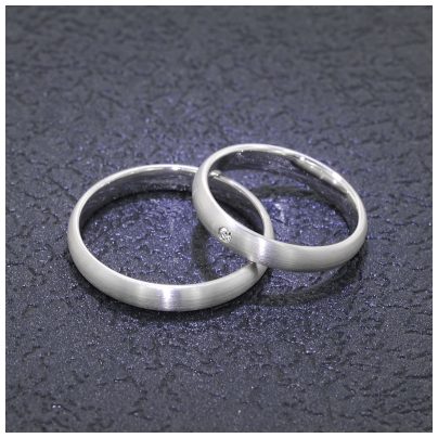 trendor Schmuck Eheringe Paar Weißgold 375 Trauring-Set mit Diamant 2004