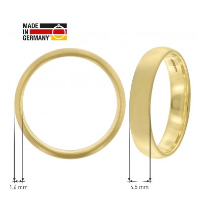 trendor Schmuck Eheringe Paar Gold 375 Mattiert 4002