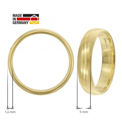 trendor Schmuck Eheringe Paar Gold 375 Hochglanzpoliert 6001