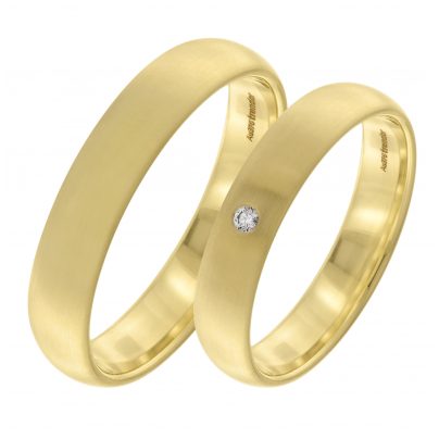 trendor Schmuck Eheringe Paar Gold 375 Trauring-Set Diamant 7002