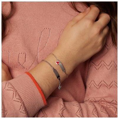 trendor Schmuck Gravur-Armband für Kinder 925 Silber 14/12 cm 39528