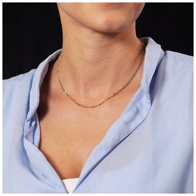 trendor Schmuck Goldkette 333 Gold für Damen und Herren Figaro Diamantiert 71811