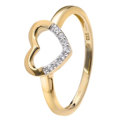 trendor Schmuck Damenring Gold 333/8K Zirkonia-Herz 15191
