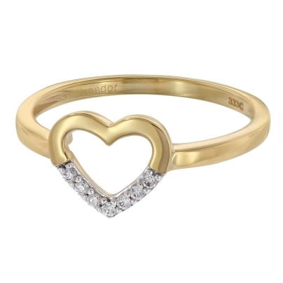 trendor Schmuck Damenring Gold 333/8K Zirkonia-Herz 15191