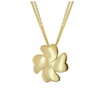 trendor Schmuck Kleeblatt Anhänger Gold 333 / 8K mit goldplattierter Silberkette 15633