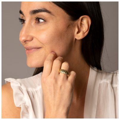 trendor Schmuck Damenring 925 Silber Vergoldet 15988