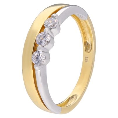 trendor Schmuck Damenring 333 Gold Bicolor Zirkonia-Ring 68464