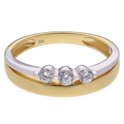 trendor Schmuck Damenring 333 Gold Bicolor Zirkonia-Ring 68464